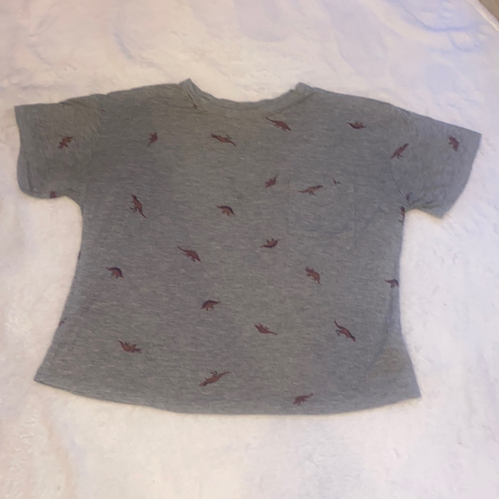 Grey tee shirt with pink dinosaurs size small
